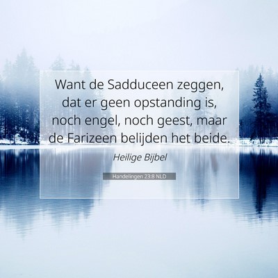 Picture 07 - Handelingen 23:8 NLD - Want de Sadduceen zeggen, dat er geen opstanding - Bible Verse Picture