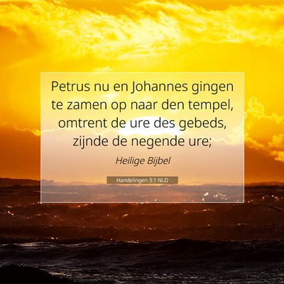 Picture 07 - Handelingen 3:1 NLD - Petrus nu en Johannes gingen te zamen op naar den - Bible Verse Picture