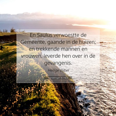 Picture 07 - Handelingen 8:3 NLD - En Saulus verwoestte de Gemeente, gaande in de - Bible Verse Picture