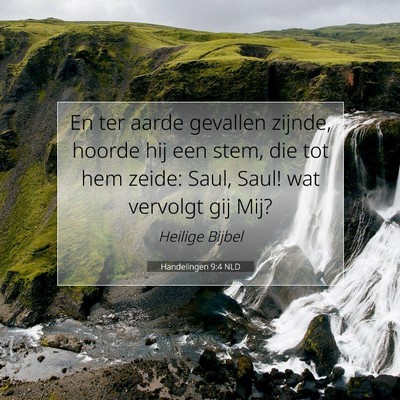 Picture 07 - Handelingen 9:4 NLD - En ter aarde gevallen zijnde, hoorde hij een - Bible Verse Picture