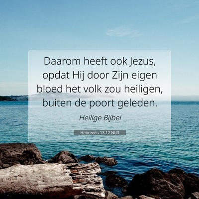 Picture 07 - Hebreeën 13:12 NLD - Daarom heeft ook Jezus, opdat Hij door Zijn eigen - Bible Verse Picture