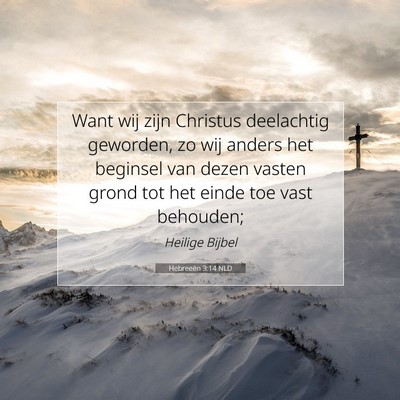 Picture 07 - Hebreeën 3:14 NLD - Want wij zijn Christus deelachtig geworden, zo - Bible Verse Picture