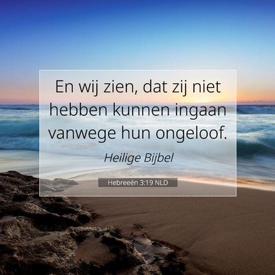 Picture 07 - Hebreeën 3:19 NLD - En wij zien, dat zij niet hebben kunnen ingaan - Bible Verse Picture