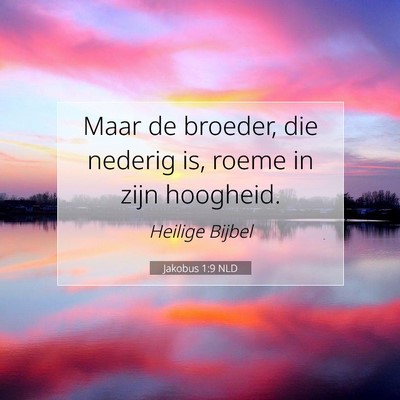 Picture 07 - Jakobus 1:9 NLD - Maar de broeder, die nederig is, roeme in zijn - Bible Verse Picture