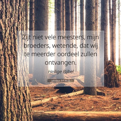 Picture 07 - Jakobus 3:1 NLD - Zijt niet vele meesters, mijn broeders, wetende, - Bible Verse Picture