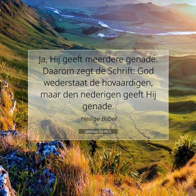 Picture 07 - Jakobus 4:6 NLD - Ja, Hij geeft meerdere genade. Daarom zegt de - Bible Verse Picture