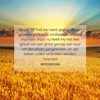 Picture 07 - Jeremia 11:16 NLD - De HEERE had uw naam genoemd een groenen - Bible Verse Picture