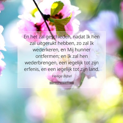 Picture 07 - Jeremia 12:15 NLD - En het zal geschieden, nadat Ik hen zal uitgerukt - Bible Verse Picture