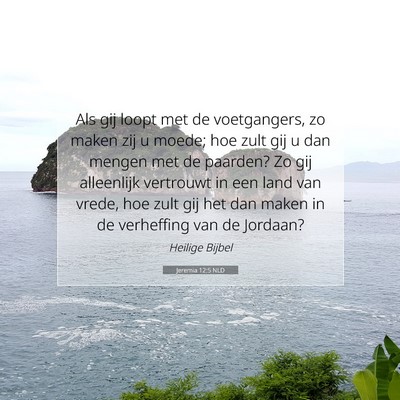 Picture 07 - Jeremia 12:5 NLD - Als gij loopt met de voetgangers, zo maken zij u - Bible Verse Picture