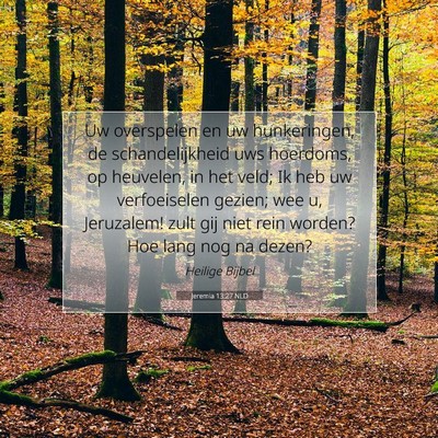 Picture 07 - Jeremia 13:27 NLD - Uw overspelen en uw hunkeringen, de - Bible Verse Picture