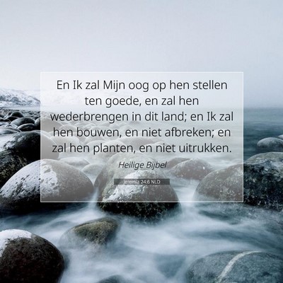 Picture 07 - Jeremia 24:6 NLD - En Ik zal Mijn oog op hen stellen ten goede, en - Bible Verse Picture