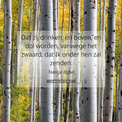Picture 07 - Jeremia 25:16 NLD - Dat zij drinken, en beven, en dol worden, vanwege - Bible Verse Picture