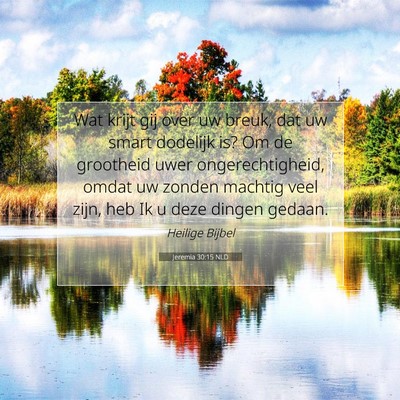 Picture 07 - Jeremia 30:15 NLD - Wat krijt gij over uw breuk, dat uw smart - Bible Verse Picture