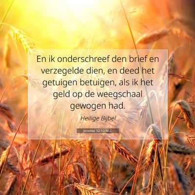 Picture 07 - Jeremia 32:10 NLD - En ik onderschreef den brief en verzegelde dien, - Bible Verse Picture