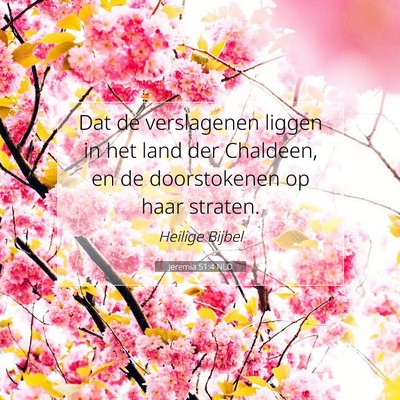 Picture 07 - Jeremia 51:4 NLD - Dat de verslagenen liggen in het land der - Bible Verse Picture