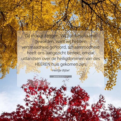 Picture 07 - Jeremia 51:51 NLD - Gij moogt zeggen: Wij zijn beschaamd geworden, - Bible Verse Picture