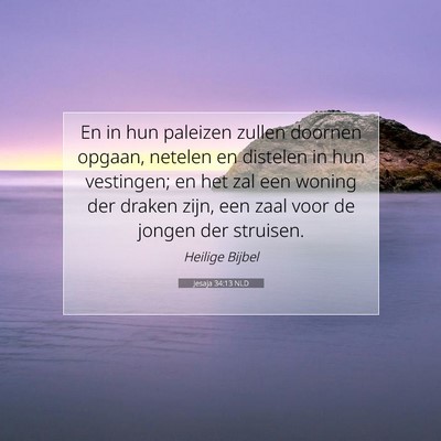 Picture 07 - Jesaja 34:13 NLD - En in hun paleizen zullen doornen opgaan, netelen - Bible Verse Picture