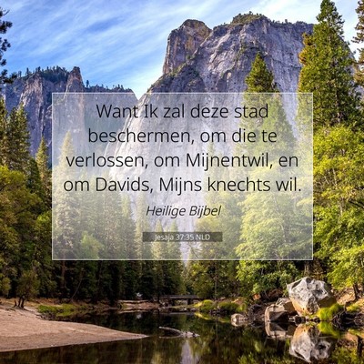 Picture 07 - Jesaja 37:35 NLD - Want Ik zal deze stad beschermen, om die te - Bible Verse Picture
