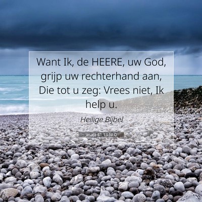 Picture 07 - Jesaja 41:13 NLD - Want Ik, de HEERE, uw God, grijp uw rechterhand - Bible Verse Picture