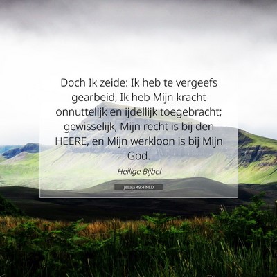 Picture 07 - Jesaja 49:4 NLD - Doch Ik zeide: Ik heb te vergeefs gearbeid, Ik - Bible Verse Picture