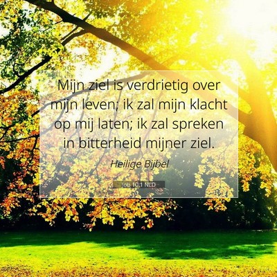 Picture 07 - Job 10:1 NLD - Mijn ziel is verdrietig over mijn leven; ik zal - Bible Verse Picture