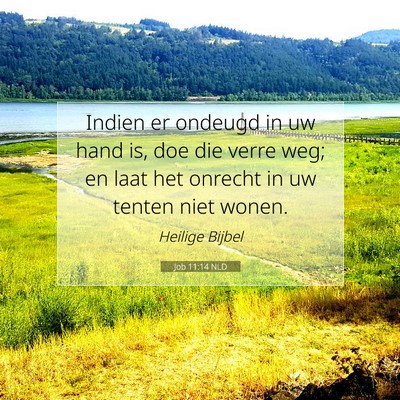 Picture 07 - Job 11:14 NLD - Indien er ondeugd in uw hand is, doe die verre - Bible Verse Picture