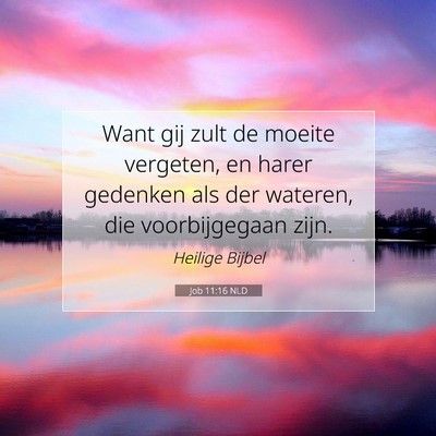 Picture 07 - Job 11:16 NLD - Want gij zult de moeite vergeten, en harer - Bible Verse Picture