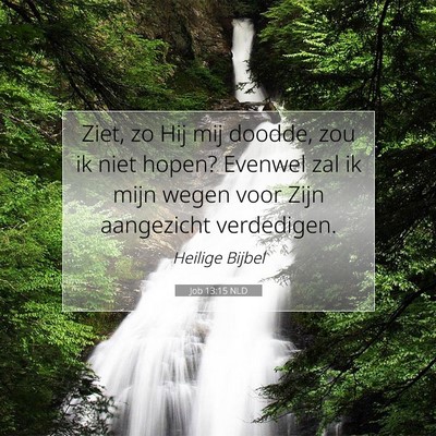 Picture 07 - Job 13:15 NLD - Ziet, zo Hij mij doodde, zou ik niet hopen? - Bible Verse Picture