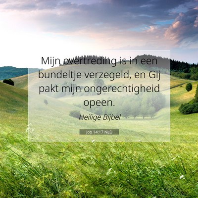 Picture 07 - Job 14:17 NLD - Mijn overtreding is in een bundeltje verzegeld, - Bible Verse Picture