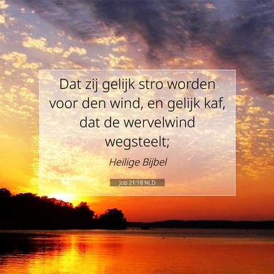 Picture 07 - Job 21:18 NLD - Dat zij gelijk stro worden voor den wind, en - Bible Verse Picture