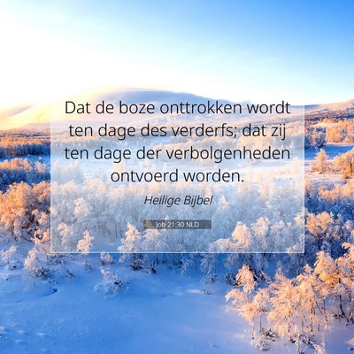 Picture 07 - Job 21:30 NLD - Dat de boze onttrokken wordt ten dage des - Bible Verse Picture