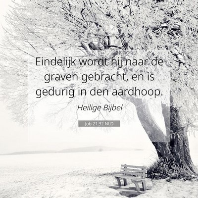 Picture 07 - Job 21:32 NLD - Eindelijk wordt hij naar de graven gebracht, en - Bible Verse Picture