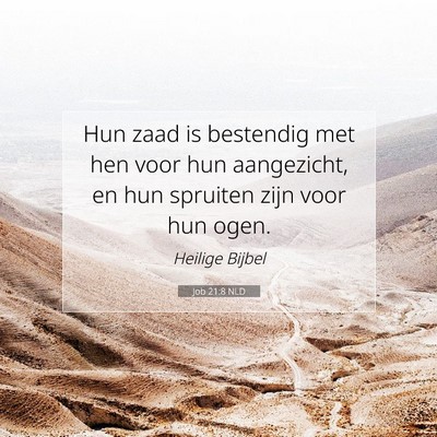 Picture 07 - Job 21:8 NLD - Hun zaad is bestendig met hen voor hun - Bible Verse Picture