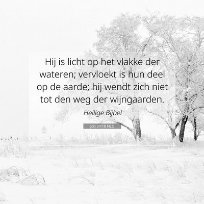 Picture 07 - Job 24:18 NLD - Hij is licht op het vlakke der wateren; vervloekt - Bible Verse Picture