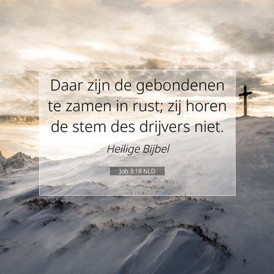 Picture 07 - Job 3:18 NLD - Daar zijn de gebondenen te zamen in rust; zij - Bible Verse Picture