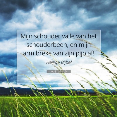 Picture 07 - Job 31:22 NLD - Mijn schouder valle van het schouderbeen, en mijn - Bible Verse Picture