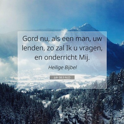 Picture 07 - Job 38:3 NLD - Gord nu, als een man, uw lenden, zo zal Ik u - Bible Verse Picture