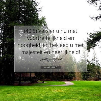 Picture 07 - Job 40:10 NLD - (40:5) Versier u nu met voortreffelijkheid en - Bible Verse Picture