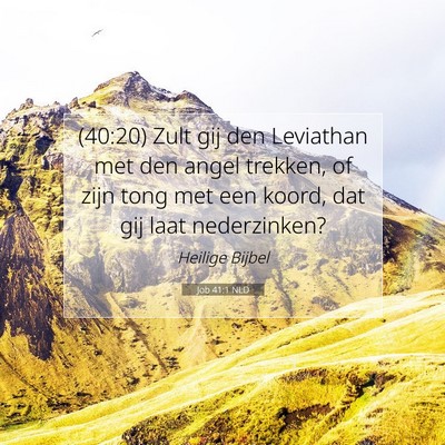 Picture 07 - Job 41:1 NLD - (40:20) Zult gij den Leviathan met den angel - Bible Verse Picture