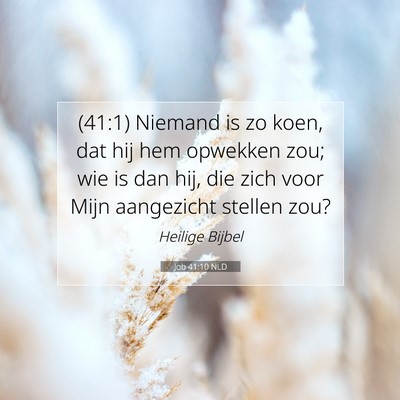 Picture 07 - Job 41:10 NLD - (41:1) Niemand is zo koen, dat hij hem opwekken - Bible Verse Picture