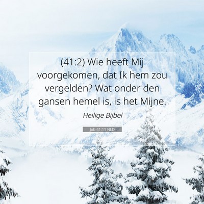 Picture 07 - Job 41:11 NLD - (41:2) Wie heeft Mij voorgekomen, dat Ik hem zou - Bible Verse Picture