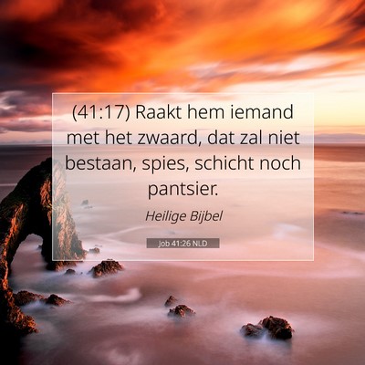 Picture 07 - Job 41:26 NLD - (41:17) Raakt hem iemand met het zwaard, dat zal - Bible Verse Picture