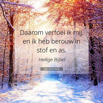 Picture 07 - Job 42:6 NLD - Daarom verfoei ik mij, en ik heb berouw in stof - Bible Verse Picture