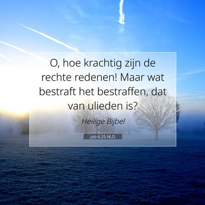 Picture 07 - Job 6:25 NLD - O, hoe krachtig zijn de rechte redenen! Maar wat - Bible Verse Picture