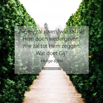 Picture 07 - Job 9:12 NLD - Zie, Hij zal roven, wie zal het Hem doen - Bible Verse Picture