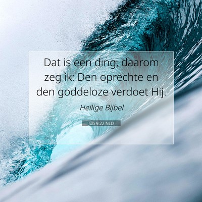 Picture 07 - Job 9:22 NLD - Dat is een ding, daarom zeg ik: Den oprechte en - Bible Verse Picture