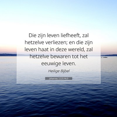 Picture 07 - Johannes 12:25 NLD - Die zijn leven liefheeft, zal hetzelve verliezen; - Bible Verse Picture