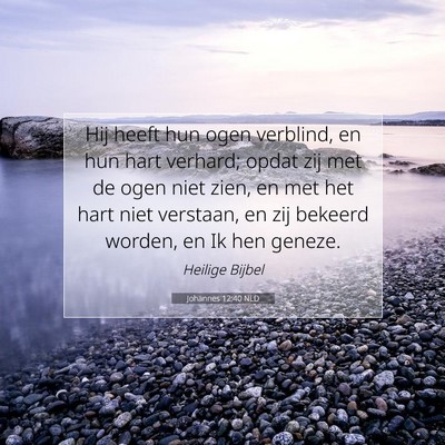 Picture 07 - Johannes 12:40 NLD - Hij heeft hun ogen verblind, en hun hart verhard; - Bible Verse Picture