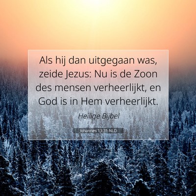 Picture 07 - Johannes 13:31 NLD - Als hij dan uitgegaan was, zeide Jezus: Nu is de - Bible Verse Picture