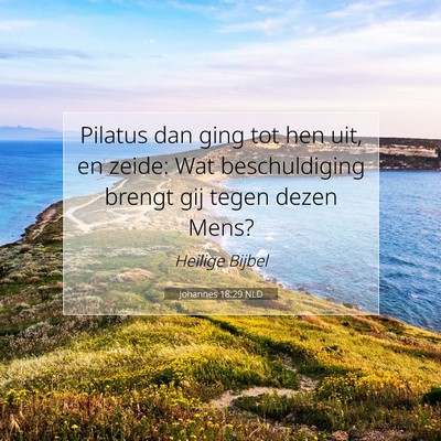 Picture 07 - Johannes 18:29 NLD - Pilatus dan ging tot hen uit, en zeide: Wat - Bible Verse Picture